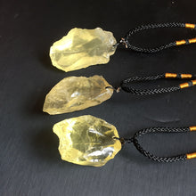 Load image into Gallery viewer, Natural Yellow Citrine Quartz Crystal Point Pendant Reiki Healing Mineral Rock Rough Ore Chakra Stone Pendulum Necklace Jewelry