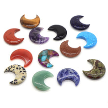 Load image into Gallery viewer, 30MM Moon Shape Statue Natural Crystal Stone Colorfull Mascot Meditation Reiki Healing Polished Gem Collection Home Decoration