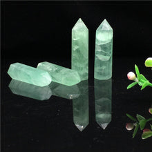 Load image into Gallery viewer, 60-70mm AAA Natural Green Fluorite Quartz Crystal Stone Hexagonal Wand Healing Point Obelisk Meditation Treatment Gemstone Decor