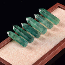Load image into Gallery viewer, Raw Natural Green Fluorite Hexagonal Wand Quartz Crystal Point Obelisk Healing 50-80mm
