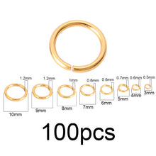 Load image into Gallery viewer, 100-200pcs/lot Stainless Steel Open Jump Rings Split Rings Connectors For DIY Jewelry Making Supplies Accessories Wholesale