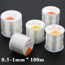Load image into Gallery viewer, 100m Strong Elastic Crystal Beading Thread Cord Jewelry Making Necklace Bracelet DIY Beads String Stretchable Thickness 0.4-1mm