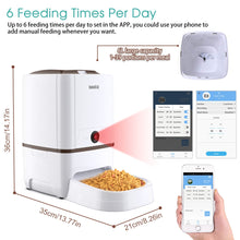 Load image into Gallery viewer, Iseebiz 6L Automatic Pet Feeder with Camera WiFi App Control Smart Food Dispenser Remote Feeding