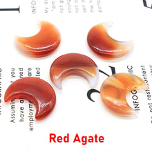 Load image into Gallery viewer, 30MM Moon Shape Statue Natural Crystal Stone Colorfull Mascot Meditation Reiki Healing Polished Gem Collection Home Decoration