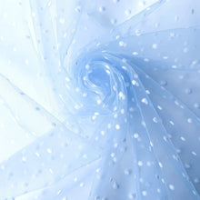 Load image into Gallery viewer, White Khaki Flocked Polka Dot Mesh Tulle Fabric High Quality Polyester Stretch DIY Dress Wedding Decoration Puff Skirt Net Cloth
