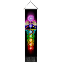 Load image into Gallery viewer, Seven Chakra Tapestry Vertical Wall Hanging Tree Of Life Tapestry Tassel Yoga Meditation Tapestry for Bedroom Living Decoration