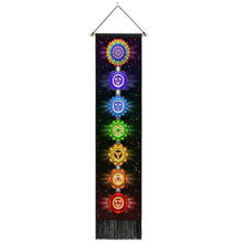 Load image into Gallery viewer, Seven Chakra Tapestry Vertical Wall Hanging Tree Of Life Tapestry Tassel Yoga Meditation Tapestry for Bedroom Living Decoration