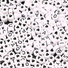 Load image into Gallery viewer, 200/300Pcs Mixed Charm Heart Acrylic Beads Flat Round Loose Spacer Beads For Needlework Diy Jewelry Making Bracelet Necklace