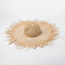 Load image into Gallery viewer, 2023 Summer Natural Raffia Straw Hat Large Wide Brim Sun Hats for Women Panama Ladies UPF Travel Holiday Beige Beach Floppy Hat