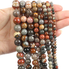 Load image into Gallery viewer, 4/10mm Natural Stone Beads Tiger Eye Amazonite Rose quartz Turquoises Obsidian Agates Beads For Jewelry Making DIY Bracelet