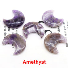 Load image into Gallery viewer, 30MM Moon Shape Statue Natural Crystal Stone Colorfull Mascot Meditation Reiki Healing Polished Gem Collection Home Decoration