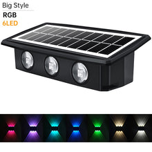 Load image into Gallery viewer, Decorative Solar Wall Lights Auto ON/Off Solar Garden Step Stair Lights IP65 Waterproof RGB White/Warm White Outdoor Solar Light