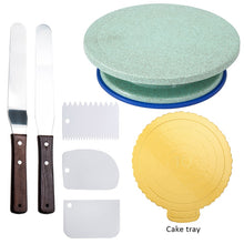 Load image into Gallery viewer, 6Pcs/Set Plastic Cake Turntable Rotating Cake Plastic Dough Pastry Decorating Cream Stand Rotary Table DIY Pan Baking Tool
