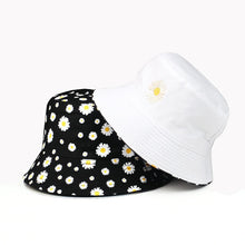 Load image into Gallery viewer, Summer Double-Sided Daisy Bucket Hats Women's Embroidery Hip Hop Panama Bob Caps Folded Beach Sun Fisherman Hat for Ladies Mens
