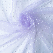 Load image into Gallery viewer, White Khaki Flocked Polka Dot Mesh Tulle Fabric High Quality Polyester Stretch DIY Dress Wedding Decoration Puff Skirt Net Cloth