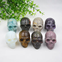 Load image into Gallery viewer, Raw Natural Amethyst Rose Quartz Crystal Skull Carved Sculpture Healing Chakra Rock Stone Skeleton