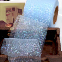 Load image into Gallery viewer, 6cm*5Yards Symphony Silver Dot Mesh Curly Rainbow Tulle Bow Accessories Gift DIY Craft Party Wedding Christmas Decoration Pink