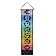 Load image into Gallery viewer, Seven Chakra Tapestry Vertical Wall Hanging Tree Of Life Tapestry Tassel Yoga Meditation Tapestry for Bedroom Living Decoration