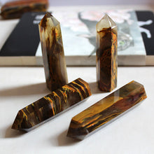 Load image into Gallery viewer, 60-90mm Natural Yellow Red Smelting Lemurian Citrine Quartz Crystal Point Hexagonal Wand