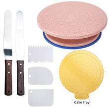 Load image into Gallery viewer, 6Pcs/Set Plastic Cake Turntable Rotating Cake Plastic Dough Pastry Decorating Cream Stand Rotary Table DIY Pan Baking Tool