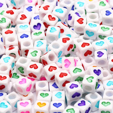 Load image into Gallery viewer, 200/300Pcs Mixed Charm Heart Acrylic Beads Flat Round Loose Spacer Beads For Needlework Diy Jewelry Making Bracelet Necklace