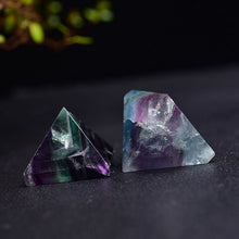 Load image into Gallery viewer, Raw Natural Rainbow Fluorite Quartz Crystal Pyramid Healing Gemstone