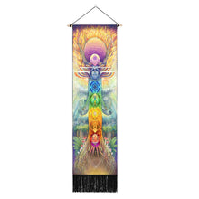 Load image into Gallery viewer, Seven Chakra Tapestry Vertical Wall Hanging Tree Of Life Tapestry Tassel Yoga Meditation Tapestry for Bedroom Living Decoration