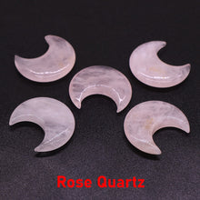 Load image into Gallery viewer, 30MM Moon Shape Statue Natural Crystal Stone Colorfull Mascot Meditation Reiki Healing Polished Gem Collection Home Decoration