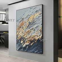 Load image into Gallery viewer, Abstract 3D Gold Thick Art Handmade Oil Painting Canvas Gold Paintings Wall Pictures Art Wall Artwork For Dining Room Unframed