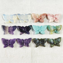 Load image into Gallery viewer, 1pcs Hand Carved Crystal Stone Butterfly Pink Opal Lepidolite Labradorite Amazonite Butterflys For Sale home decoration
