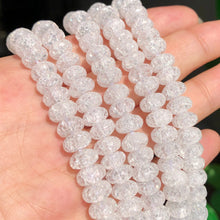 Load image into Gallery viewer, White Snow Cracked Crystal Beads 6/8/10mm Multicolor Round Loose Quartz Crystal Beads for Jewelry Making DIY Bracelet 15inch