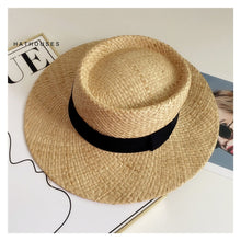 Load image into Gallery viewer, 2023 Summer Natural Raffia Straw Hat Large Wide Brim Sun Hats for Women Panama Ladies UPF Travel Holiday Beige Beach Floppy Hat