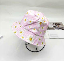 Load image into Gallery viewer, Summer Double-Sided Daisy Bucket Hats Women's Embroidery Hip Hop Panama Bob Caps Folded Beach Sun Fisherman Hat for Ladies Mens