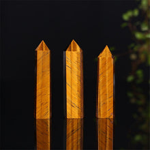 Load image into Gallery viewer, Raw Natural Tiger Eye Jade Quartz Crystal Point Hexagonal Wand 40-80mm
