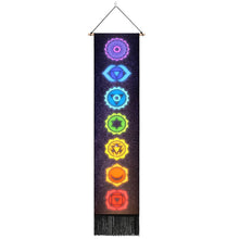 Load image into Gallery viewer, Seven Chakra Tapestry Vertical Wall Hanging Tree Of Life Tapestry Tassel Yoga Meditation Tapestry for Bedroom Living Decoration