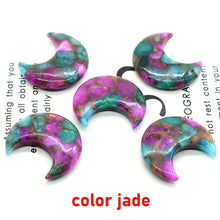 Load image into Gallery viewer, 30MM Moon Shape Statue Natural Crystal Stone Colorfull Mascot Meditation Reiki Healing Polished Gem Collection Home Decoration
