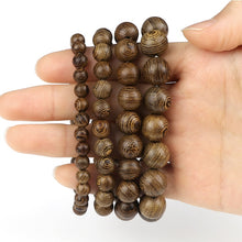 Load image into Gallery viewer, 6/8/10/12mm Men Vintage Bracelet Original Wooden Beads Meditation Prayer Buddha Stretch Bracelets&Bangle Women Yoga Jewelry Gift