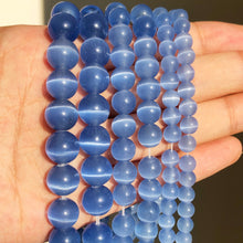 Load image into Gallery viewer, 6-8-10-12 mm Natural Stone Pink White Moonstone Cat Eye Beads For Jewelry Making Smooth Loose Spacer Beads Opal Diy Charm Bracelets Necklace