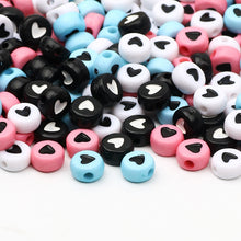 Load image into Gallery viewer, 200/300Pcs Mixed Charm Heart Acrylic Beads Flat Round Loose Spacer Beads For Needlework Diy Jewelry Making Bracelet Necklace