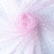 Load image into Gallery viewer, White Khaki Flocked Polka Dot Mesh Tulle Fabric High Quality Polyester Stretch DIY Dress Wedding Decoration Puff Skirt Net Cloth