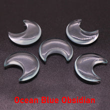 Load image into Gallery viewer, 30MM Moon Shape Statue Natural Crystal Stone Colorfull Mascot Meditation Reiki Healing Polished Gem Collection Home Decoration