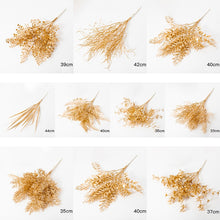 Load image into Gallery viewer, Artificial Plants Gold Fake Flowers Plastic Grass Wedding Arrangement Leaves Autumn Home Party Supplies Christmas Decorations