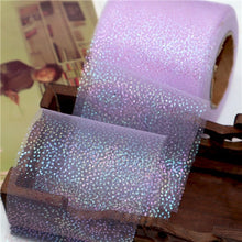 Load image into Gallery viewer, 6cm*5Yards Symphony Silver Dot Mesh Curly Rainbow Tulle Bow Accessories Gift DIY Craft Party Wedding Christmas Decoration Pink