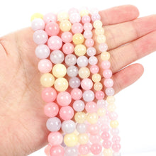 Load image into Gallery viewer, 4/10mm Natural Stone Beads Tiger Eye Amazonite Rose quartz Turquoises Obsidian Agates Beads For Jewelry Making DIY Bracelet