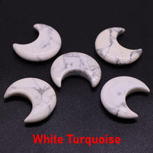 Load image into Gallery viewer, 30MM Moon Shape Statue Natural Crystal Stone Colorfull Mascot Meditation Reiki Healing Polished Gem Collection Home Decoration
