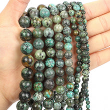Load image into Gallery viewer, 4/10mm Natural Stone Beads Tiger Eye Amazonite Rose quartz Turquoises Obsidian Agates Beads For Jewelry Making DIY Bracelet