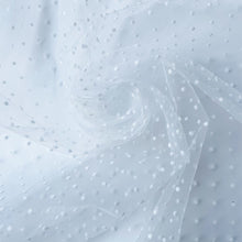 Load image into Gallery viewer, White Khaki Flocked Polka Dot Mesh Tulle Fabric High Quality Polyester Stretch DIY Dress Wedding Decoration Puff Skirt Net Cloth