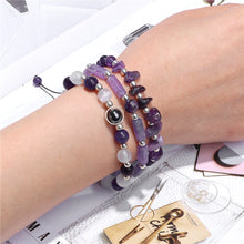 Load image into Gallery viewer, Natural Amethysts Bracelet Set Body-purify Slimming Healing Stone Bracelets For Women Men Loss Weight Yoga Meditation Jewelry