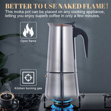 Load image into Gallery viewer, Stainless Steel Coffee Maker Coffee Pot Moka Pot Geyser Coffee Makers Kettle Coffee Brewer Latte Percolator Stove Coffee Tools