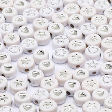 Load image into Gallery viewer, 200/300Pcs Mixed Charm Heart Acrylic Beads Flat Round Loose Spacer Beads For Needlework Diy Jewelry Making Bracelet Necklace